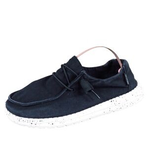 Hey Dude Wendy Women Casual Shoe Size 6 Walking Comfort Black Fabric Loafer